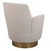 Kumasinova 360° Swivel Barrel Chair, Teddy Accent Chair, Armchair/Reading Chair for Living Room, Round Barrel Chair with Gold Stainless Steel Base - 4 of 4