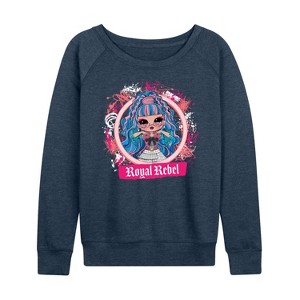 Women's - LOL Surprise! - Royal Rebel Lightweight French Terry Wide Neck Long Sleeve Shirt - 1 of 4