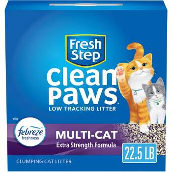 Fresh Step Clean Paws Multi-Cat with the Power of Febreze Scented Clumping Cat Litter - 22.5lbs