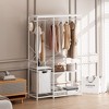 Portable Clothes Rack, Clothes Rack With Bottom Mesh Storage Shelves, Oxford Cloth Storage Bag Multi-functional Clothing Rack For Bedroom - 2 of 4