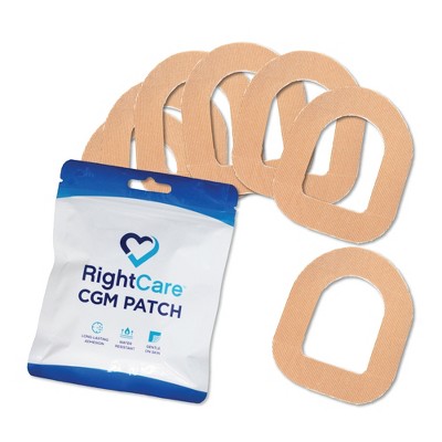 RightCare CGM Adhesive Synthetic Patch for Omnipod AID Device, Tan, Bag of 25