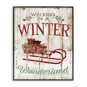 Stupell Industries Rustic Winter Wonderland Sleigh, 24" x 30" - 1 of 4