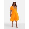 Rebdolls Women's Lily Puff Sleeve A Line Midi Dress w. Pockets - 4 of 4