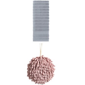 REGALWOVEN Absorbent Quick Drying Solid Decorative Hand Towels for Bathroom 14" x 30"/6" x 6" 2 Pcs - 1 of 4