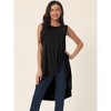 Seta T Women's High Low Hem Sleeveless Crew Neck Dressy Casual Shirts - 2 of 4