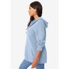 Roaman's Women's Plus Size Classic Length Waffle Zip Hoodie - 4 of 4