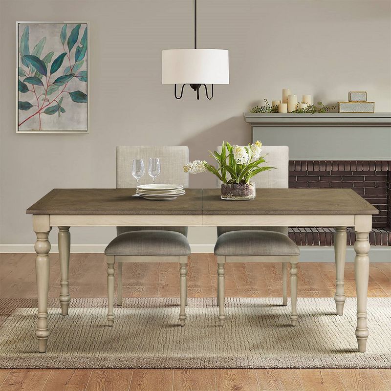 Fiona Rectangular Wood Dining Table Brown/Distressed White - Martha Stewart, 2 of 10