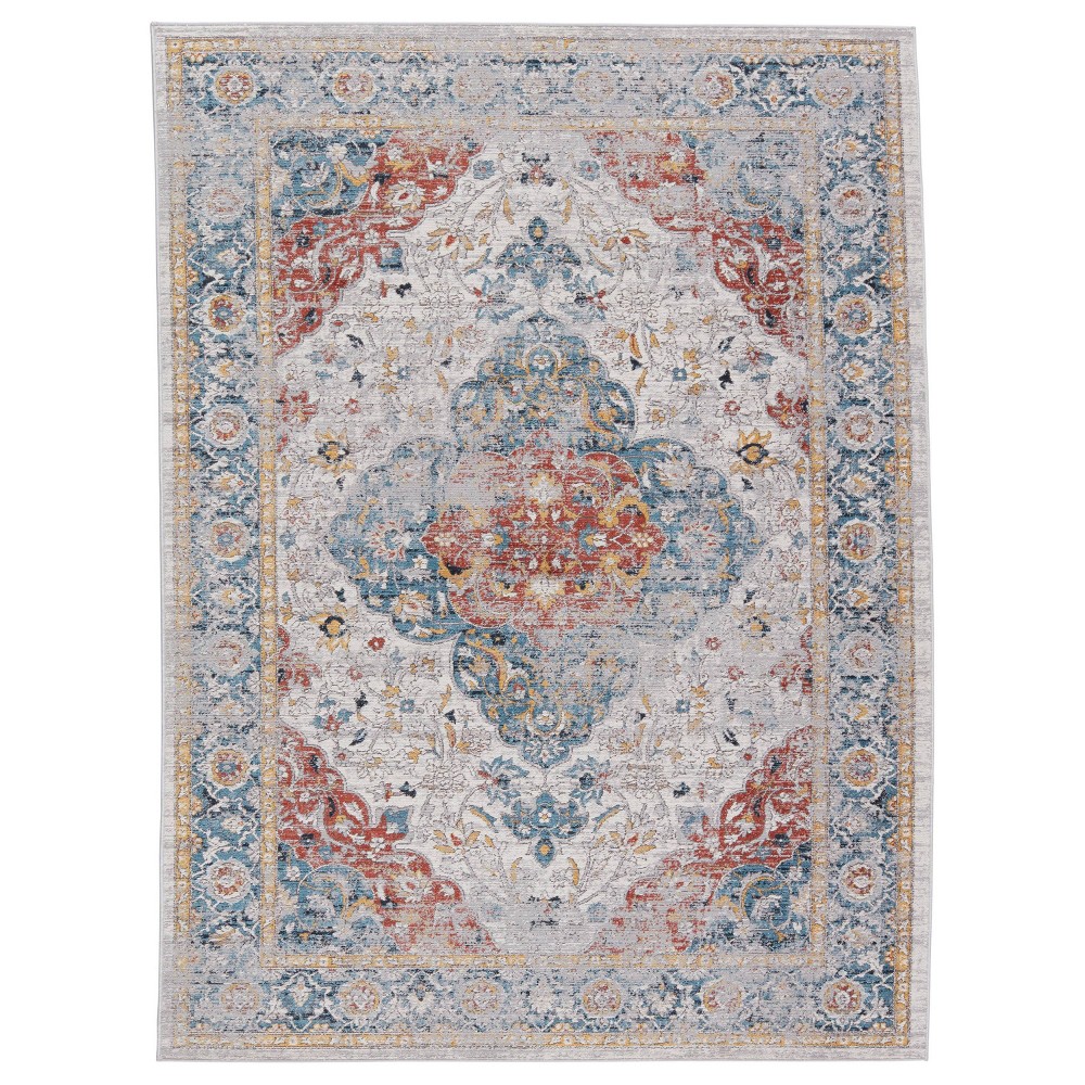 9'6inx13' Syagria Medallion Area Rug Blue/Red - Jaipur Living