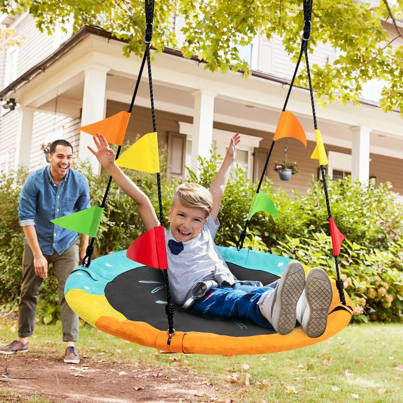 Costway 40'' Flying Saucer Tree Swing Indoor Outdoor Swing w/Hanging Strap Helicopter, 2 of 11