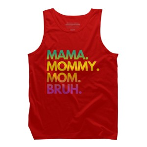 Men's Design By Humans Mother's Day Mama Mommy Mom Bruh Rainbow Text By punsalan Tank Top - 1 of 2