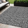 Gray Charcoal And Silver Floral Washable Indoor Outdoor Area Rug - 2 of 4