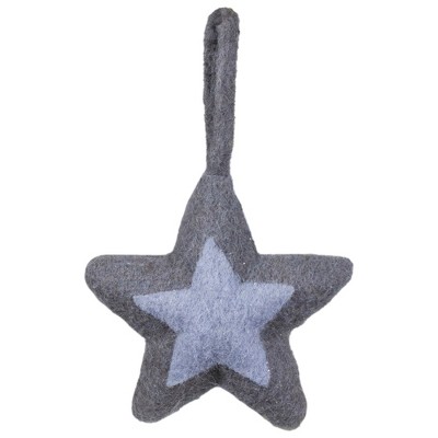 Northlight 6.25" Shades of Gray Felt Star Christmas Ornament