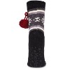 Memoi Women's Snowflake Pom Pom Plush-Lined Slipper Socks - 2 of 4
