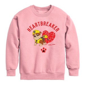 Boys' - Paw Patrol - Valentine's Heartbreaker Graphic Long Sleeve Fleece Sweatshirt - 1 of 4