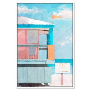 Art Remedy Italian Lifeguard House Beach Life Inspired Wall Art Framed - 1 of 4