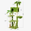 65in Tall Cat Tree with Leaves, Green Cat Tower with Scratching Post,Hanging Hammock,Cozy Perch - 3 of 4