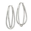 Chisel Stainless Steel Polished with Preciosa Crystal In and Out Twisted Hoop Earrings - 2 of 4