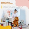 Mshliw Interactive Plush Spring Rocking Horse for Kids 3+, Ride-On Horse with Sounds, Soft Saddle, Stable Frame for Boys and Girls, Halloween gift - 3 of 4