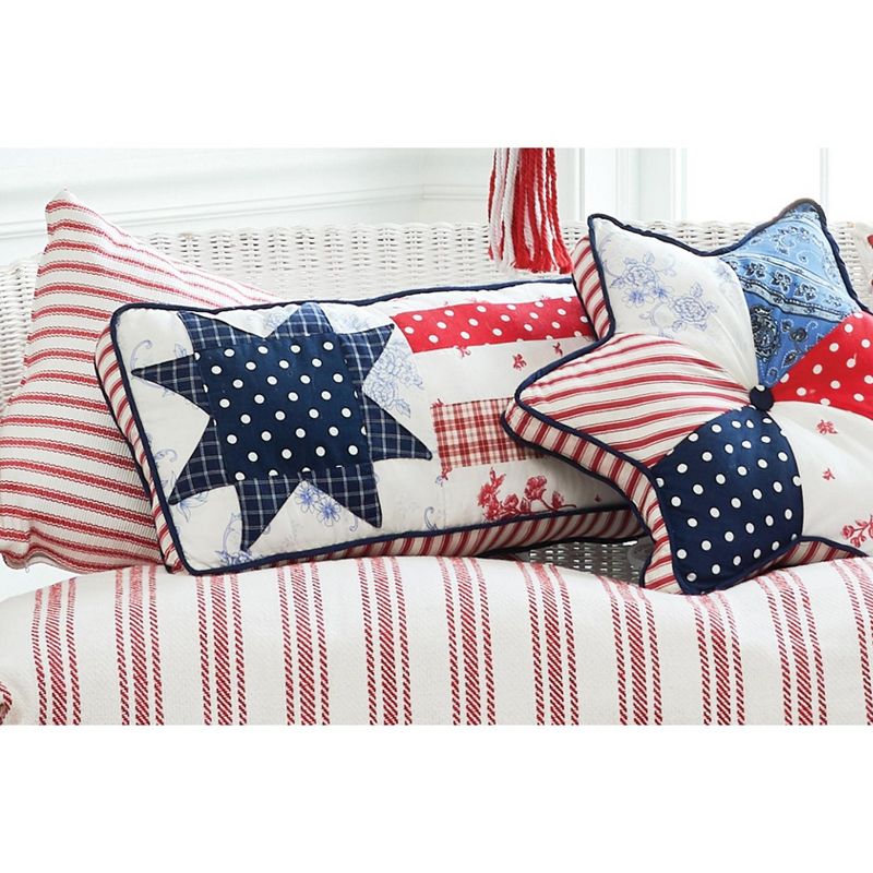 Gallerie II Quilted Star July Fourth 10" x 24" Throw Pillow, 5 of 8