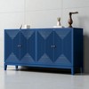4-Door Storage Sideboard Buffet with Vertical Line Design, Adjustable Shelves & Metal Handles, MDF Cabinet for Dining Room, Kitchen, or Living Space - 2 of 4