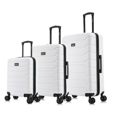 Inusa Trend Lightweight Hardside Spinner 3pc Luggage Set White