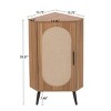 VANIRROR Freestanding Corner Cabinet with Rattan Door – Corner Shelf Stand for Small Spaces, Ideal for Living Room, Kitchen, Bathroom, Bedroom - 3 of 3