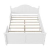 -GreyAortzio Full Size Solid Wooden Platform Bed,Floor Bed with Rails,Headboard&Footboard - 4 of 4
