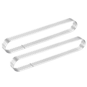 Unique Bargains Heat-Resistant Non Stick Perforated Oval Metal Pastry Rings 2 Pcs - 1 of 4