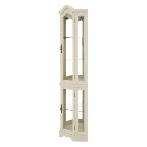 ChicFurnit Decorative Storage Cabinet Elegant Corner Curio Cabinet with Glass Doors for Living Room or Bedroom, White, 46.85"*20.08"*12.2" - 1 of 4