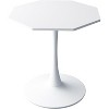 31.5" Modern Octagonal Coffee Table with Marble Print Top & Metal Base, Stylish Accent Table for Living Room, Dining Area & Kitchen - 4 of 4