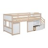 NicBex Twin Size Loft Bed Low Design Wooden Bed Frame with Drawer, Shelf, Storage Stair and Full Length Guardrail, No Box Spring Required - 4 of 4