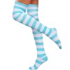 Striped Patterned Over the Knee Socks from the Sock Panda (Women's Sizes Adult Medium) -  Light Blue and White - 3 of 3