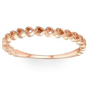 Pompeii3 Heart Shape Stackable Women's Ring Wedding Band in White, Rose, or Yellow Gold - 1 of 2
