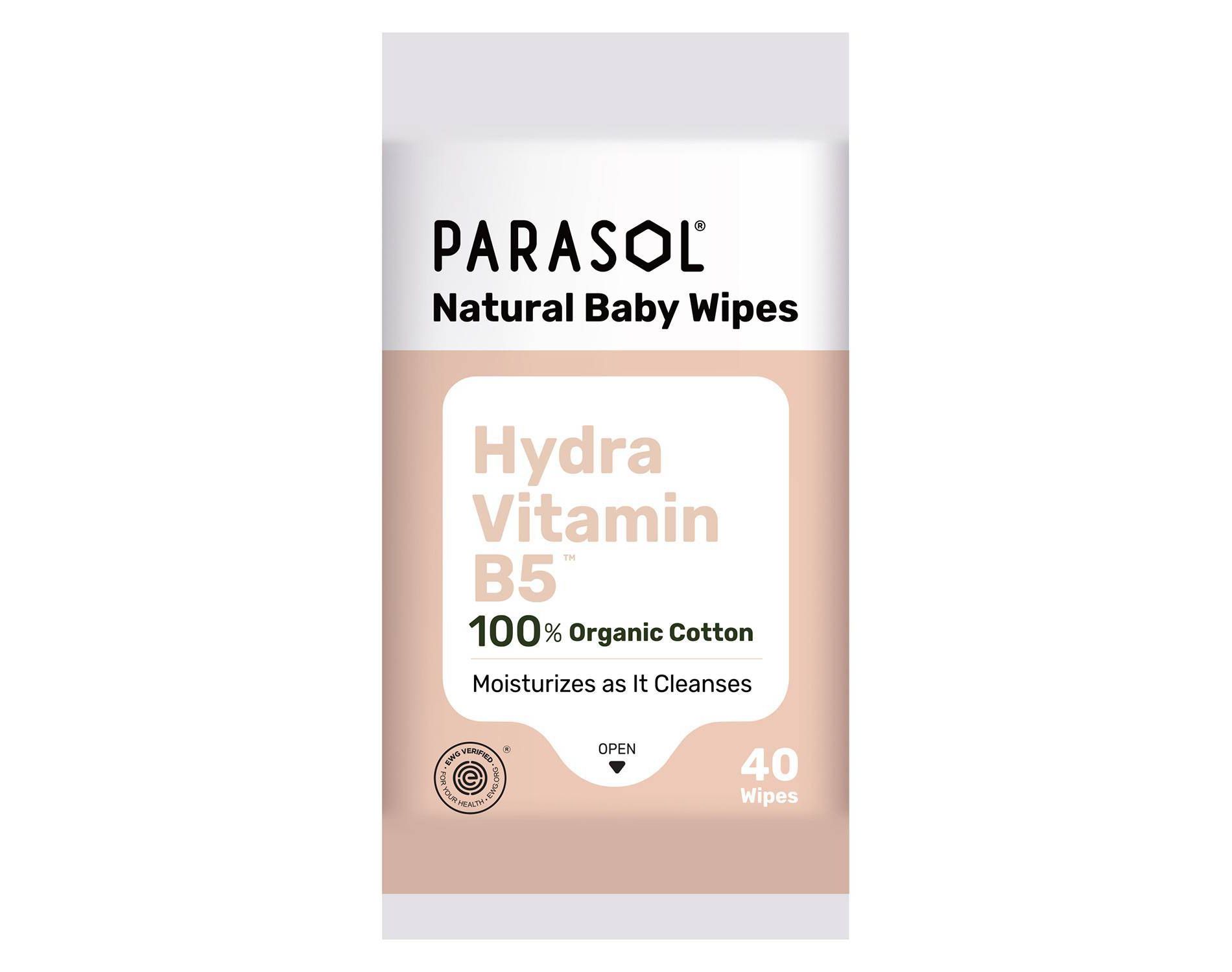 Parasol 100% Organic Cotton Hydra Vitamin B5 Baby Wipes (Select Count)