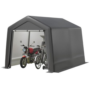 Outdoor Portable Storage Shelter Shed, Waterproof and UV Resistant Portable Garage Kit Tent with Rolled Up Zipper Doors & Vents Carport - 1 of 4