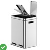 Gallon Kitchen Trash Can Classified Compartment Rubbish Bin with Soft-Close Lid Stainless Steel Waste Bin - 3 of 4