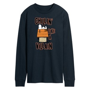 Men's - Peanuts - Halloween Chillin' Art Long Sleeve Graphic T-Shirt - 1 of 4