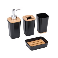Home Basics 4 Piece Bath Accessory Set With Rubber Grip : Target