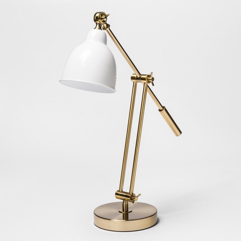 22 X 7 Metal Task Table Lamp Gold White Threshold Target