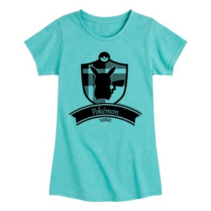 Girls' - Pokémon - Plaid Badge Fitted Short Sleeve Graphic T-Shirt - 1 of 4