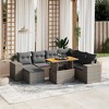 vidaXL Garden Sofa Set Grey PE rattan Large Adjustable Armrests - 2 of 4