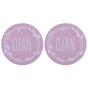 Unique Bargains Dual Side Round Dishwasher Clean Dirty Sign Magnet 2 Pcs - 1 of 4