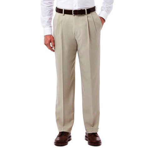 Haggar Pantaloni Uomo E-CLO REPREVE Con Pieghe – Vita Espandibile, Tessuto Riciclato, Colore Carbone, 34W X 34L - 2
