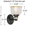 Possini Euro Design Poway Modern Wall Light Sconce Bronze Hardwire 5 3/4" Fixture Textured Glass Bowl for Bedroom Bathroom Vanity Reading Living Room - 4 of 4