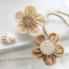 Tree City - Natural Woven Flower Braided Rope Curtain Tiebacks - 2 of 4