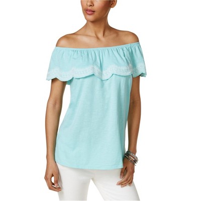 Style & Co. Womens Ruffled Knit Blouse