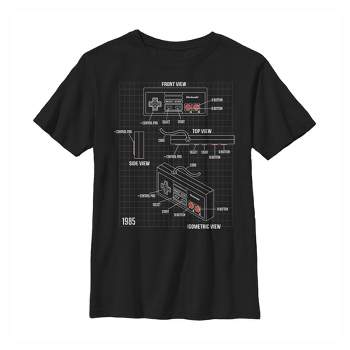 Boy's Nintendo Nes Classic Controller T-shirt - Black - X Small : Target