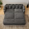 82.7"W 3-in-1 Convertible Sofa Bed with USB Charging, Storage & Cup Holders, Corduroy Sofa Couch Chaise Lounge - ModernLuxe - 3 of 4