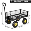900 Lbs Steel Garden Cart, Heavy Duty Metal Garden Wagon with 10" Wheels, All-Terrain Wagon with 180° Rotating Handle & Removable Sides - 2 of 4