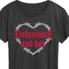 Women's - Instant Message - Delusional And Hot Short Sleeve Graphic T-Shirt - 2 of 4